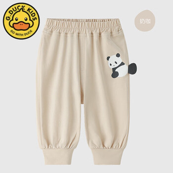 gduckkidsgowithduck小黄鸭婴儿裤子薄款长裤女童宝宝夏天f蚊裤夏季