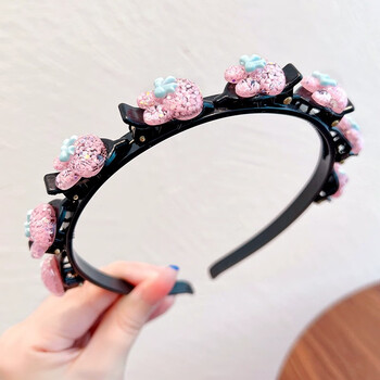 编发发箍儿童发箍编发神器可爱女童刘海碎发卡宝宝头箍不伤发女孩粉色