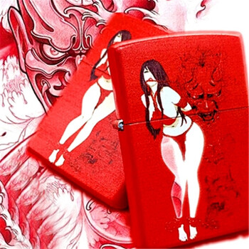 创优物zippo煤油防风打火机彩绘 般若红女鬼 创意男士生日 礼品 般若