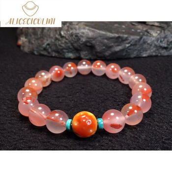 alicecicolini冰飘花手串川料南红冰飘草花手链瓦鸿运当头高冰荔枝5