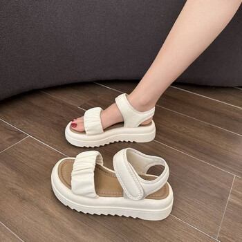 大东爆凉鞋女百搭防滑小香风2024年新款仙女凉拖鞋外穿沙滩凉鞋女米