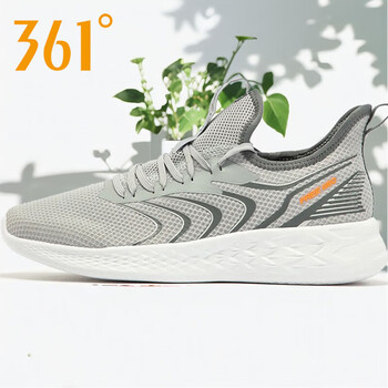 361男鞋防滑减震运动鞋24夏季新款网面透气男子常规跑鞋冷雾灰沉静灰