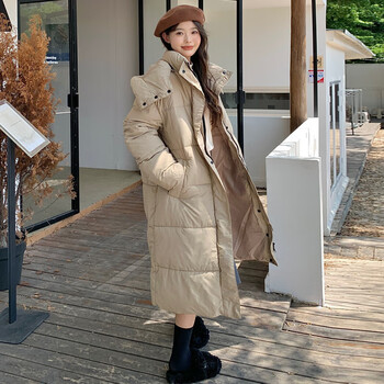 匠璃初中生羽绒服1416女中长款冬季加厚青少女高中学生过膝宽松袄子