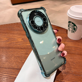 和肯 四角气囊防摔适用mate60pro 手机壳全包亚克力硬壳软边框华为