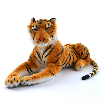 老虎公仔毛绒玩具老虎布娃娃 大号可爱玩偶生日礼物 黄色仿真虎1米8