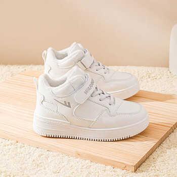 回力warrior童鞋儿童棉鞋男童小白鞋秋冬季新款加绒保暖女童板鞋白色