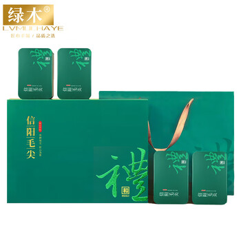 绿木（lvmu）信阳毛尖茶叶年货礼盒绿茶250g 早春嫩芽浓香型 独立小袋过年送礼