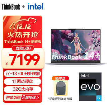 ThinkPad 联想ThinkBook 14+ 13代英特尔Evo酷睿标压处理器 轻薄笔记本电脑2.8K 90Hz 【升级】i7-13700H 32G 1T 0PCD