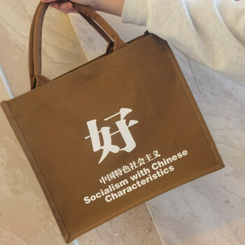 中国特色社会主义好托特帆布包时尚背包便携收纳手提购物上班通勤大容量单肩包文艺女性中央编译文创