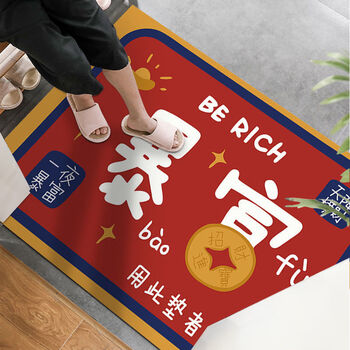 季象入户门地垫家用进门防滑垫子玄关门口脚垫免洗轻奢简约门垫可定制 一夜暴富 40x60 cm
