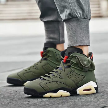 耐克飞织官网air6高帮篮球鞋胭脂学生鞋aj6黑蓝36