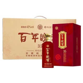 润华年整箱4瓶价百年皖酒35柔和窖藏42度500ml安徽皖酒集团百年皖酒