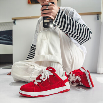 承贤龙年本命年男士红色鞋子男鞋冬季小众休闲板鞋初中生面包运动鞋酒