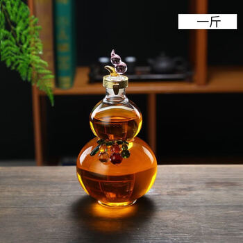 登顶创意葫芦泡酒瓶泡酒专用玻璃瓶人参酒带盖个性酒壶艺术高硼硅耐热