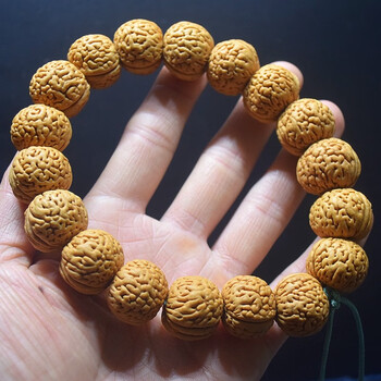 whitewedding施华洛世奇皓野生山桃核桃胡手串矮桩密纹脑纹桃核男女