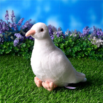 鸽子玩偶  仿玩偶 超萌鸽子公仔 小信鸽毛绒玩具礼品礼物 白鸽 头到