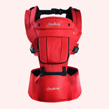 腰凳前抱式多功能轻便宝宝四季通用婴儿背带抱小孩夏季抱娃 大红色