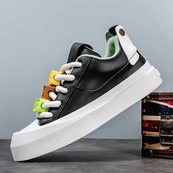 sasi)品牌皮鞋男厚底2024新款情侣板鞋女百搭鞋厚底潮流小众运动鞋