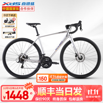 喜德盛26款RT180爬坡公路自行车14速变速机械碟刹X6铝合金新 25款幻彩银/灰 440mm
