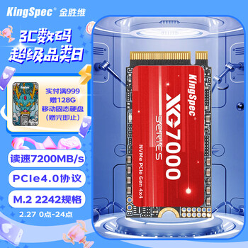 金胜维（KingSpec）1TB SSD固态硬盘NVMe 2242 M.2接口 PCIe4.0 XG7000系列