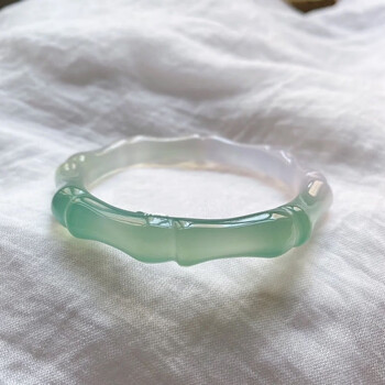 爱帛哆aiboduo荔枝冻手镯半山半水渐变透亮竹节冰种玛瑙手镯玉髓美人