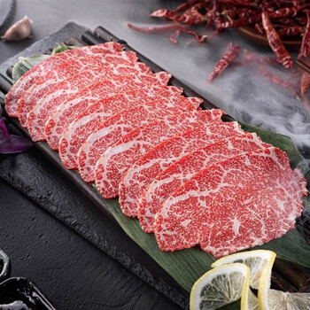 澳洲M9雪花牛肉火锅片新鲜火锅食材牛肉片雪花肥牛卷寿喜锅 M9和牛雪花牛肉片 200g* 1盒