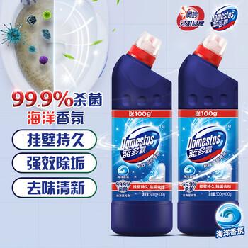 DOMESTOS长效洁厕啫喱 洁厕灵 马桶清洁剂 沧海星光香 含替换装 600g×2