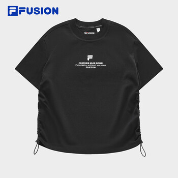 潮牌女子针织短袖衫2024春季新款时尚休闲宽松t恤正黑色bk16080as