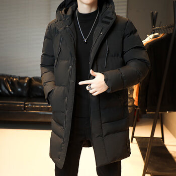 hkgs李宁寕官方中长款羽绒棉服男中年大码棉衣男年冬季中长款棉衣黑色