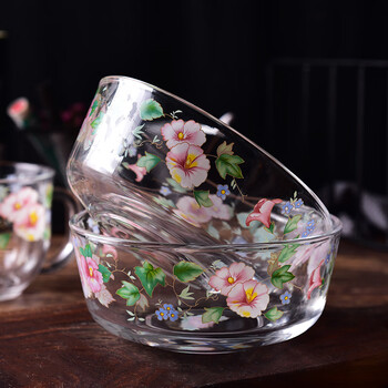 咏幻韩国耐热家用玻璃碗沙拉水果碗面碗泡面碗汤碗饭碗玻璃餐具套装碗