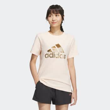 阿迪达斯adidas梭织圆领短袖t恤女装夏季轻运动hy2846hy2847祈福橙色