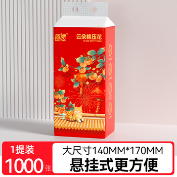 蓝漂悬挂式抽纸1000张4层加厚卫生纸厕纸挂抽擦手纸家庭YTDG1 4层 1000张 1提 【新年限定】