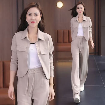 洋美丽春季女装2024新款套装40岁今年流行女春秋洋气质时尚休闲短款