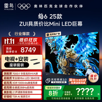 国家补贴:雷鸟 FFALCON 鹤6 25款 98S595C 液晶电视 98英寸