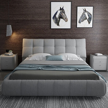 8米双人床榻榻米床婚床储物软床新款 床 天然椰棕床垫 2个床头柜 1800