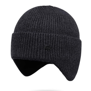 aonikeer毛线帽男女秋冬保暖护耳针织休闲显脸小大头围帽子黑色均码深