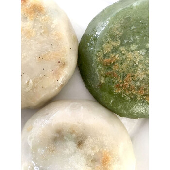 米粿艾草粑粑艾叶手工菜团子早餐清明果糍粑 圆的白色酸菜豆腐8个装