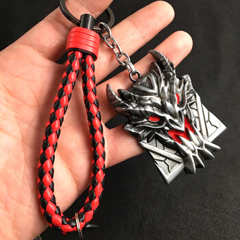 lol钥匙扣暴走萝莉鱼骨头蕾欧娜鸟盾牌钥匙扣圈挂件 黑红古银布隆盾