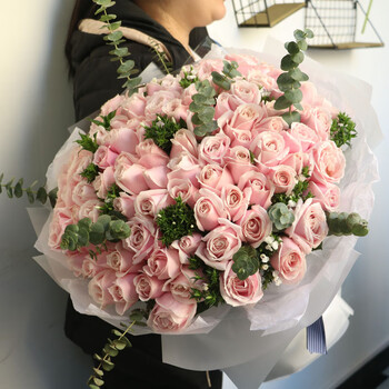 99朵玫瑰花束礼盒情人节七夕北京上海全国鲜花速递送女友生日鲜花 深