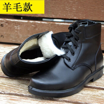 纪纳芙绒皮鞋军士兵绒皮鞋羊毛皮鞋加绒保暖棉靴军勾户外防寒雪地靴a