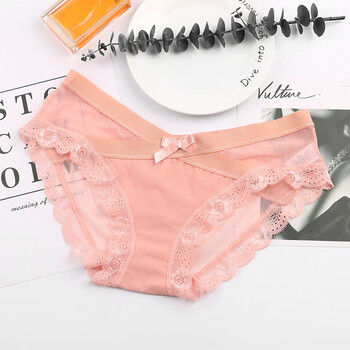 内衣 女式内裤 展缘 内裤女蕾丝低腰性感火辣超薄透明少女日系网纱