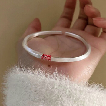 百年老凤祥银手镯女古法9999足银镯子实心银饰品轻奢生日礼物送女友古