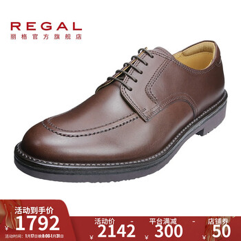 REGAL丽格休闲日本制系带圆头男士皮鞋102W DBR(深褐色) 41(255)
