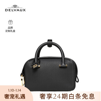 Delvaux包包女包单肩斜生日礼物送女友手提包超迷你包包CoolBoxNano 黑色