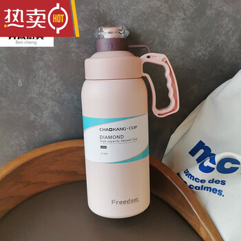 白羌笛日本进口品质超大容量保温杯秋冬高颜值水杯女带直身杯可爱学生