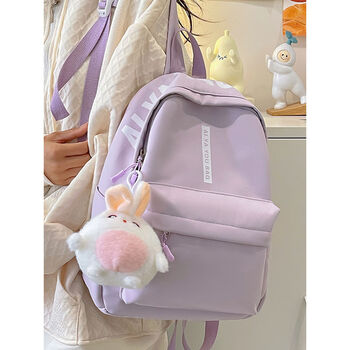 春游研学小背包男童外出旅游双肩包小学生补课小书包女孩包包紫色单包