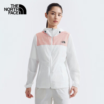 The North Face北面防晒衣女户外防风夹克8BAA 粉白拼色/WOP S