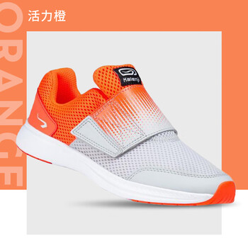 迪卡侬decathlon男童运动鞋春秋透气跑步鞋女童大童黑色春季童鞋kids