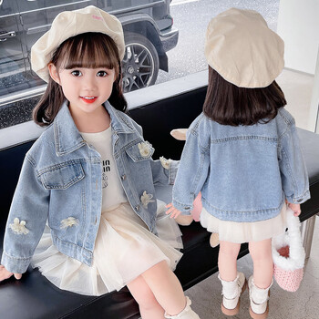 糯猫女童牛仔外套春秋款19岁中小童女孩新款洋气秋宝宝儿童百搭上衣6