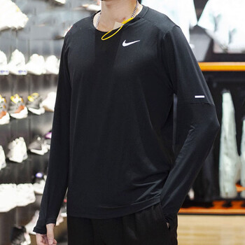 nike耐克长袖t恤男装上衣春季新款运动服针织透气跑步训练休闲圆领dd